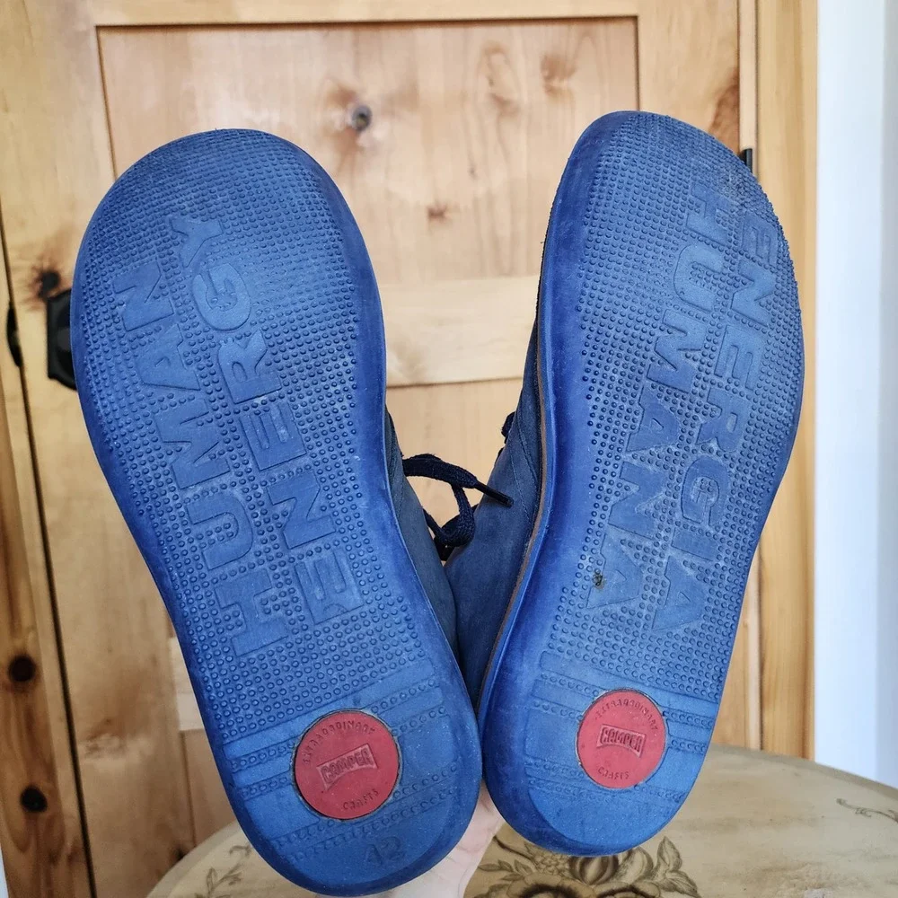 Camper‎ EU 42 Blue Nubuck Leather Beetle Chukka Boots Lace Up Minimalist Indie